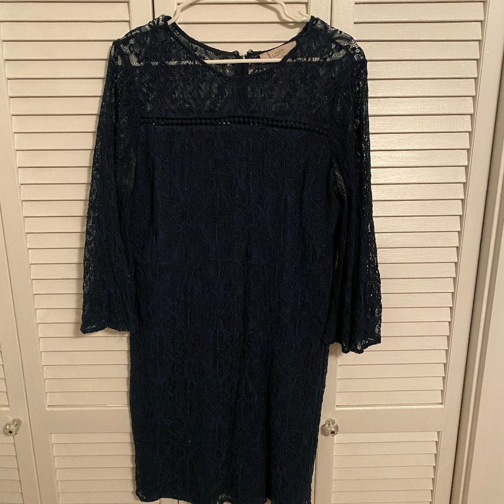 LOFT Navy Lace Dress